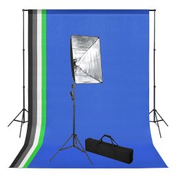 Gossi kit studio foto cu fundal si lumina cu softbox