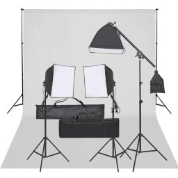 Gossi kit studio foto cu set de lumina si fundal