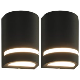 Gossi lampi de perete pentru exterior 2 buc. negru 35 w semirotund