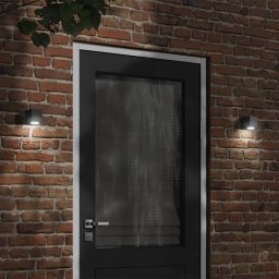 Gossi lampi exterioare de perete cu led 2 buc. negru, aluminiu turnat