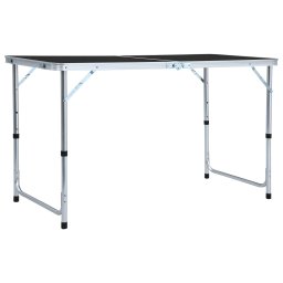 Gossi masa de camping pliabila, gri, 120 x 60 cm, aluminiu