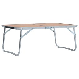 Gossi masa de camping pliabila, maro, 60 x 40 cm, aluminiu