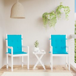 Gossi perne pentru scaune cu spatar mic, 2 buc., turcoaz, textil