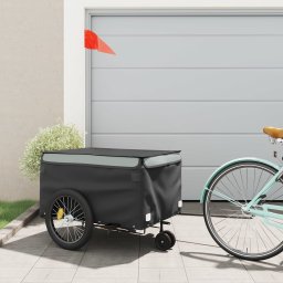 Gossi remorca pentru biciclete, negru si gri, 45 kg, fier