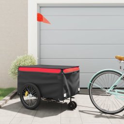 Gossi remorca pentru biciclete, negru si rosu, 45 kg, fier