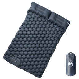 Gossi saltea de camping auto-gonflabila, cu perne, 2 persoane, gri