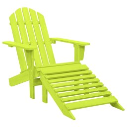 Gossi scaun de gradina adirondack cu otoman verde lemn masiv brad