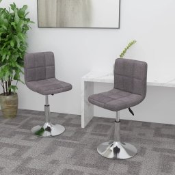 Gossi scaune de bucatarie pivotante, 2 buc., gri taupe, textil