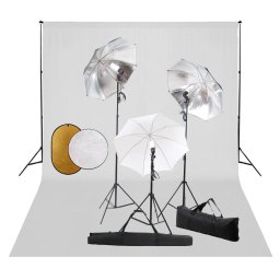 Gossi set studio foto cu lampi, umbrele, fundal si reflector