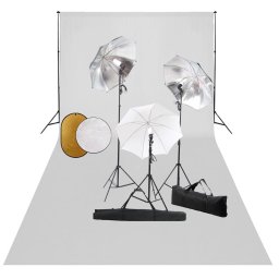 Gossi set studio foto cu lampi, umbrele, fundal si reflector