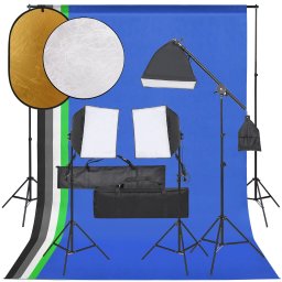 Gossi set studio foto cu set de lumini, fundal si reflector