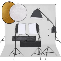Gossi set studio foto cu set de lumini, fundal si reflector
