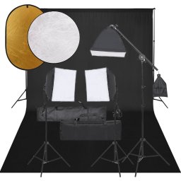 Gossi set studio foto cu set de lumini, fundal si reflector
