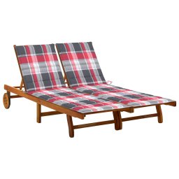 Gossi Șezlong de gradina cu perne, 2 persoane, lemn masiv acacia