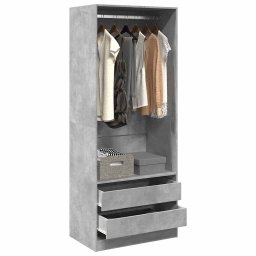 Gossi sifonier, gri beton, 80x50x200 cm, lemn prelucrat