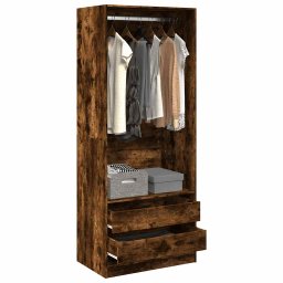 Gossi sifonier, stejar fumuriu, 80x50x200 cm, lemn prelucrat