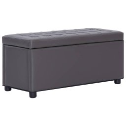 Gossi taburet de depozitare, gri, 87,5 cm, piele artificiala