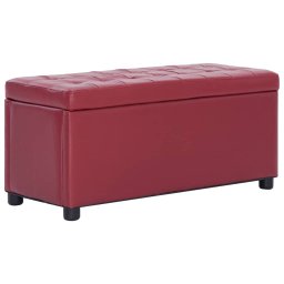 Gossi taburet de depozitare, rosu vin, 87,5 cm, piele ecologica