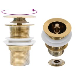 Gossi ventil scurgere push, fara preaplin, auriu 6,4x6,4x9,1 cm