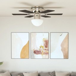 Gossi ventilator tavan decorativ cu iluminare, 82 cm, maro inchis