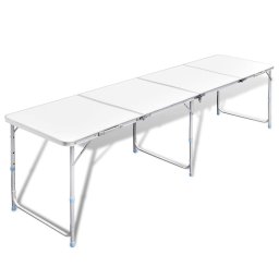 Masa camping din aluminiu reglabila 240 x 60 cm