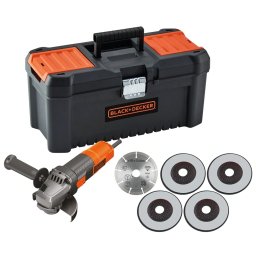 BLACK AND DECKER polizor unghiular set 900W + 5 disc de tăiere + valiză BEG220KA5-QS
