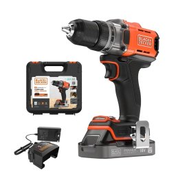 BLACK AND DECKER Cu acumulator de înșurubat și găurit 18V + 2.0Ah akku + încărcător + valiză BCD382D1XK-QW