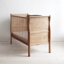 Patut din lemn pentru bebe, inaltime saltea reglabila, noble vintage 120x60 cm