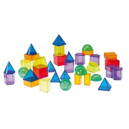 Set 36 corpuri geometrice translucide pentru tablete si mese luminoase