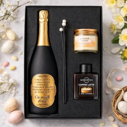 Cadou Femei cu sampanie, Lumanare si Parfum de Camera