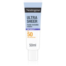 Neutrogena Ultra Sheer Age Shield fluid cu o consistenta usoara SPF 50 50 ml