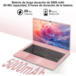 Ruzava Laptop, 8GB RAM 256GB SSD Support 1TB Expand, Celeron N5095 (up to 2.9Ghz) Win 11 5G WiFi Metal Enclosure Webcam Cover, Wireless Mouse, Keyboard Film-Gold Rose