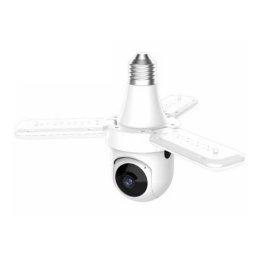 Camera supraveghere tip BEC cu 3 brate LED 3MP HD WiFi PTZ Montaj E27 Monitorizare Interioara pentru Locuinta