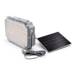 Proiector LED solar patrat cu panou fotovoltaic Extern GRI