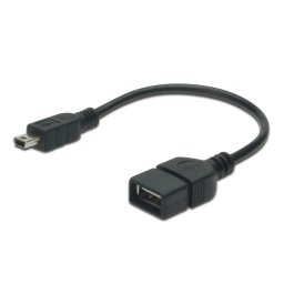 Cablu USB OTG, Mini USB-B Tata la USB-A Mama, 0.2m