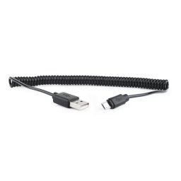 Gembird micro USB cable 2.0 coiled cable black 1,8m