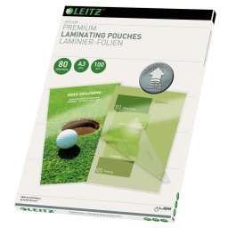 Folie de laminat Folie Leitz UDT pentru laminare la cald, A3, 80 mic., 100buc/set, "74850000