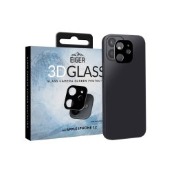 Eiger Folie Sticla Camera 3D Glass iPhone 12 Clear Black (9H, 0.33mm)