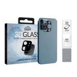 Eiger Folie Sticla Camera 3D Glass iPhone 12 Pro Clear Black (0.33mm)