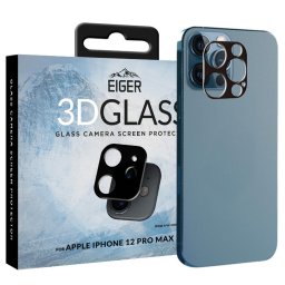 Eiger Lentile Camera 3D Glass iPhone 12 Pro Max Clear Black (0.33mm)