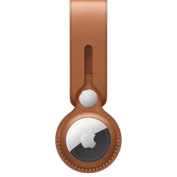 HUSA AirTag Original Leather Loop, Saddle Brown