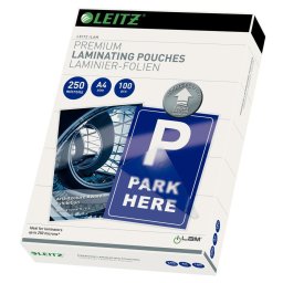 Folie de laminat Folie Leitz UDT pentru laminare la cald, A4, 250 mic., 100buc/set, "74840000