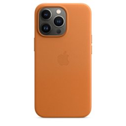 Husa Original Leather iPhone 13 Pro, MagSafe, Golden Brown