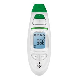 Termometru multifunctional cu infrarosu Medisana TM750 Connect 76145, Alarma febra optica , Alb-Verde