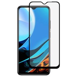 Folie Frame Sticla Full Fit Xiaomi Redmi 9T Black (1 fata Anti-Shock, 9H, 0.26mm)
