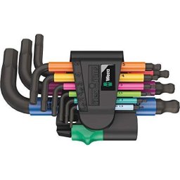 Set chei imbus scurte multicolore cu bila Hex-Plus, 9 piese