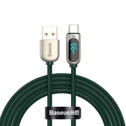 Display USB to Type-C, 66W, 1m green