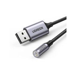 Accesorii Audio Hi-Fi UGREEN CM477 Audio Adapter, USB to Mini Jack 3.5mm AUX (grey)