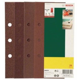 Foaie abraziva, 230 x 93 mm, 8 gauri, granulatie mixta, 25 buc