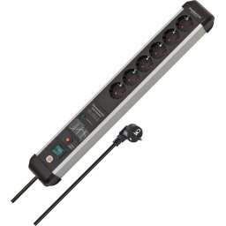 Premium Protect Line 6-way power strip (black/silver, 60,000 A surge protection, 3 meters)